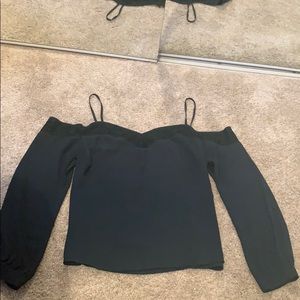 Express off the shoulder green top